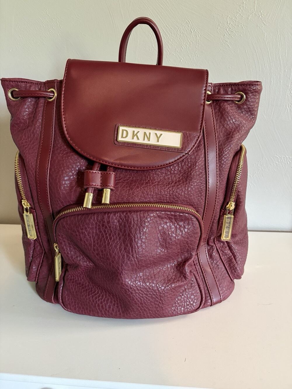 DKNY Rapture Faux Leather Backpack in Wine